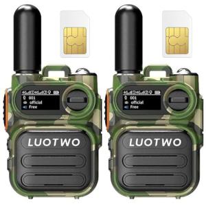LUOTWO G388 2-Pack Global 4G Walkie Talkies with SIM Cards Nationwide Coverage Unlimted Communication Range PoC Two Way Radios with Flashlight for Adults Long Range Intercom 5000km,Use for a Lifetime