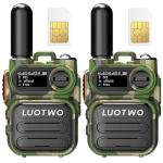 LUOTWO G388 2-Pack Global 4G Walkie Talkies with SIM Cards Nationwide Coverage Unlimted Communication Range PoC Two Way Radios with Flashlight for Adults Long Range Intercom 5000km,Use for a Lifetime