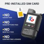 LUOTWO V1-280 2 Pack Global Walkie Talkie Unlimited Range 5G Walkie Talkies Global Walkie Talkies Lifetime POC Radio Two Way Radios with SIM Card 8000mAh Intercom 5000KM Lifetime Use Without Renewal