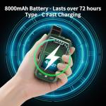 LUOTWO W500 2 Pack Global Walkie Talkie Unlimited Range with SIM Card 4G Walkie Talkie Long Range POC Radio Two Way Radios for Adults LTE 8000mAh Intercom 5000KM