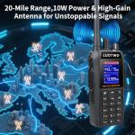 LUOTWO DM668 Two Way Radio PTT Walkie Talkies UHF/VHF Dual Band IP68 Waterproof 16-Mile Long Range Radio NOAA Weather Alerts SOS Alerts Type-C Rechargeable 2500mAh Battery
