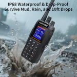 LUOTWO DM668 Two Way Radio PTT Walkie Talkies UHF/VHF Dual Band IP68 Waterproof 16-Mile Long Range Radio NOAA Weather Alerts SOS Alerts Type-C Rechargeable 2500mAh Battery