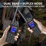 LUOTWO DM668 Two Way Radio PTT Walkie Talkies UHF/VHF Dual Band IP68 Waterproof 16-Mile Long Range Radio NOAA Weather Alerts SOS Alerts Type-C Rechargeable 2500mAh Battery