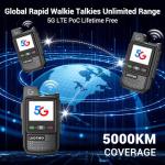 LUOTWO V1-280 2 Pack Global Walkie Talkie Unlimited Range 5G Walkie Talkies Global Walkie Talkies Lifetime POC Radio Two Way Radios with SIM Card 8000mAh Intercom 5000KM Lifetime Use Without Renewal