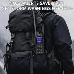 LUOTWO DM668 Two Way Radio PTT Walkie Talkies UHF/VHF Dual Band IP68 Waterproof 16-Mile Long Range Radio NOAA Weather Alerts SOS Alerts Type-C Rechargeable 2500mAh Battery