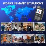 LUOTWO V1-280 2 Pack Global Walkie Talkie Unlimited Range 5G Walkie Talkies Global Walkie Talkies Lifetime POC Radio Two Way Radios with SIM Card 8000mAh Intercom 5000KM Lifetime Use Without Renewal