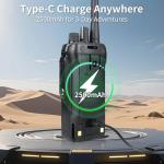 LUOTWO DM668 Two Way Radio PTT Walkie Talkies UHF/VHF Dual Band IP68 Waterproof 16-Mile Long Range Radio NOAA Weather Alerts SOS Alerts Type-C Rechargeable 2500mAh Battery