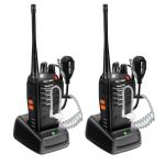 Rechargeable Walkie Talkies Long Range: MaxTalker MT-8S Walkie Talkie with Earpiece, Flashlight, VOX 1500mAh Battery, Walkie Talkies for Adults Business, Hunting Camping Essentials, 2 Pack