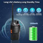 Rechargeable Walkie Talkies Long Range: MaxTalker MT-8S Walkie Talkie with Earpiece, Flashlight, VOX 1500mAh Battery, Walkie Talkies for Adults Business, Hunting Camping Essentials, 2 Pack