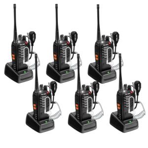 Radios Walkie Talkies Long Range: MaxTalker MT-8S Rechargeable Walkie Talkies with Earpiece, VOX, Flashlight,1500mAh Battery, Walkie Talkie for Adults, Work, Camping Essentials, 6 Pack