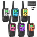 MaxTalker Walkie Talkies Long Range for Adults, Rechargeable Walkie Talkies 6 Pack with 22 FRS Channels, 2 Way Radios, NOAA, Li-ion Battery, LED Flashlight, VOX Gift for Family Camping
