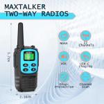 MaxTalker Walkie Talkies Long Range for Adults, Rechargeable Walkie Talkies 6 Pack with 22 FRS Channels, 2 Way Radios, NOAA, Li-ion Battery, LED Flashlight, VOX Gift for Family Hiking Camping