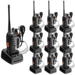 Radios Walkie Talkies Long Range: MaxTalker MT-8S Walkie Talkie with Earpiece, 1500mAh Battery, Rechargeable Walkie Talkies for Adults Business Education, Construction School Church Restaurant,10 Pack