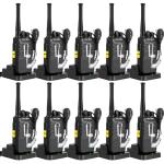 Radios Walkie Talkies Long Range: MaxTalker MT4D Rechargeable Walkie Talkies for Adults with Upgraded Earpiece, Type-C Charging Two Way Radio for Camping School Restaurant,10 Pack