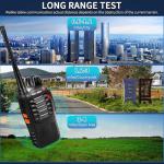 Rechargeable Walkie Talkies Long Range: MaxTalker MT-8S Walkie Talkie with Earpiece, Flashlight, VOX 1500mAh Battery, Walkie Talkies for Adults Business, Hunting Camping Essentials, 4 Pack