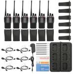 MaxTalker MT-8S Walkie Talkies Long Range for Adults,Rechargeable Walkie Talkie with 6 Way Multi Gang Charger, 1500mAh Li-ion Battery, Earpiece, Flashlight and USB-C Charging (6Pack)