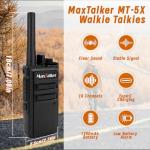 MaxTalker MT-5X Walkie Talkies Long Range for Adults, FRS Radios Walkie Talkie with Conduit Earpiece, Walkie Talkies Rechargeable Type-C Charging Battery, Two Way Radio for Hiking, School（10 Pack）