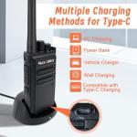 MaxTalker MT-5X Walkie Talkies Long Range for Adults, FRS Radios Walkie Talkie with Conduit Earpiece, Walkie Talkies Rechargeable Type-C Charging Battery, Two Way Radio for Hiking, School（10 Pack）