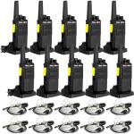 MaxTalker Walkie Talkies Long Range, MT12D FRS Radios Walkie Talkies Rechargeable with Earpiece, Type-C Charging, 1500mAh Battery, Two Way Radio for Adults School Restaurant Business (10 Pack)