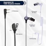 MaxTalker 2-Pin Walkie Talkie Earpiece with Mic–10 Pack Acoustic Tube Headset Compatible with Pxton, BF-5R/UV-5RM, MT-8S/MT-5RM, Retevis RT22/H777 (Soft Earplug, Earpiece for Two-Way Radio)