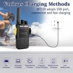 MaxTalker Walkie Talkies Long Range, MT12D FRS Radios Walkie Talkies Rechargeable with Earpiece, Type-C Charging, 1500mAh Battery, Two Way Radio for Adults School Restaurant Business (10 Pack)