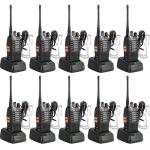 Radios Walkie Talkies Long Range: MaxTalker MT-8S Walky Talky with Earpieces Flashlight 1500mAh Battery Rechargeable Walkie Talkies for Adults, Working, Camping, Hiking, 10 Pack