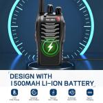 Radios Walkie Talkies Long Range: MaxTalker MT-8S Walky Talky with Earpieces Flashlight 1500mAh Battery Rechargeable Walkie Talkies for Adults, Working, Camping, Hiking, 10 Pack