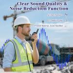 MaxTalker MT12D Walkie Talkies for Adults, Long Range FRS Two Way Radio Rechargeable with Earpiece, USB-C Charging, 1500mAh Battery, Radios Walkie Talkies 4 Pack for School Restaurant Business