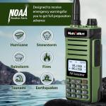 MaxTalker P15 Ham Radio 10W Long Range Handheld NOAA Weather Receiver 2200mAh Battery Rechargeable Walkie Talkies with Programming Cable,Type-C Charging,2 Pack