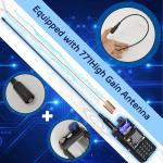 MaxTalker 5RM Ham Radio 10W Long Range Handheld NOAA Weather Receiver 2500mAh Battery 5RM Radio with Programming Cable,771 Antenna,2Pack