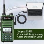 MaxTalker P15 Ham Radio 10W Long Range Handheld NOAA Weather Receiver 2200mAh Battery Rechargeable Walkie Talkies with Programming Cable,Type-C Charging,2 Pack