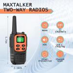 MaxTalker Walkie Talkies for Adults 2 Pack Long Range Rechargeable 2 Way Radi...