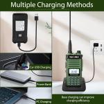 MaxTalker P15 Ham Radio 10W Long Range Handheld NOAA Weather Receiver 2200mAh Battery Rechargeable Walkie Talkies with Programming Cable,Type-C Charging,2 Pack