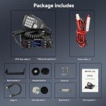 Retevis RT95 Dual Band Mobile Radio, Dual Speaker Mobile Transceiver, 200 Channels 180 Degree Rotatable LCD Display, 2m 70cm Mini Mobile Two Way Radio for RV 4x4 Offroad (1 Pack)