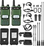 MaxTalker P15 Ham Radio 10W Long Range Handheld NOAA Weather Receiver 2200mAh Battery Rechargeable Walkie Talkies with Programming Cable,Type-C Charging,2 Pack