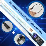 5RM Ham Radio 10W Long Range Handheld NOAA Weather Receiver 2500mAh Battery... 