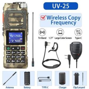 Baofeng UV-25 10W Walkie Talkie Long Range Tri-power Two Way Radio+771Ant+Mic US