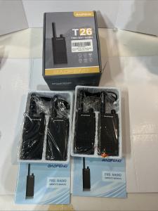 4 Baofeng T26 Walkie Talkie Long Range Rechargeable Battery Two Way Earpiece VOX