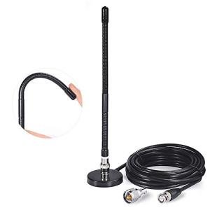 Bingfu 27MHz CB Radio Antenna Soft Whip Magnetic Base BNC & PL259 Male Compatible with Cobra Midland Uniden Maxon President Portable Handheld CB Radio Car Mobile Scanner
