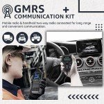 Retevis RA86 GMRS Mobile Radio, Dual Speakers NOAA High Power Transceiver, RA86 Long Range Mobile Radio (1 Pack) with Handheld RB17P Walkie Talkies (2 Packs), GMRS Communicate Kit for Jeeps