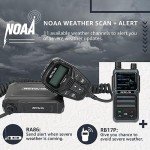 Retevis RA86 GMRS Mobile Radio, Dual Speakers NOAA High Power Transceiver, RA86 Long Range Mobile Radio (1 Pack) with Handheld RB17P Walkie Talkies (2 Packs), GMRS Communicate Kit for Jeeps