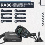 Retevis RA86 GMRS Mobile Radio, Dual Speakers NOAA High Power Transceiver, RA86 Long Range Mobile Radio (1 Pack) with Handheld RB17P Walkie Talkies (2 Packs), GMRS Communicate Kit for Jeeps