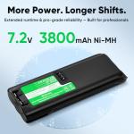 ExpertPower 7.2V 3800mAh NiMH Replacement Battery for Motorola Two-Way Radios - Fits XTS3000/XTS3500/XTS4250/XTS5000, MTP200/MTP300, MTX838/MTX960; Replaces NTN8923, NTN8294, RNN4006, HNN9031, HNN9032