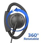 Arrowmax AEH2000-M7 D-Shape Earhanger Earphone for Motorola HT-1000 MTX838 MTS-2000 XTS-1500 XTS-2000 XTS-2500