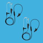2x Body Guard 2-Wire Clear Coil Tube  Earphone for Motorola MTX838 MTX900