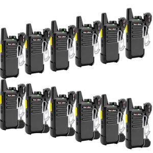 Radios Walkie Talkies Long Range: MaxTalker MT1 Portable FRS Two Way Radios Long Range with Earpiece VOX License-Free Rechargeable Walkie Talkies for Adults School Restaurant Business Hiking, 12 Pack