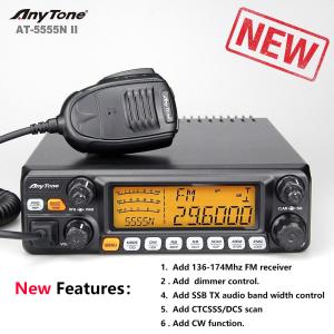 ANYTONE AT-5555N II Walkie Talkie AM/FM/SSB Mobile Receiver 11m Radio station