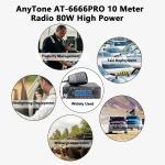 AnyTone AT-6666PRO Mobile Radio 10M Radio for Truckers,80W High Power