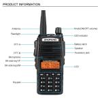 Baofeng UV82 Dual Band Handheld Two Way Radio Walkie Talkie with Earphone Black
