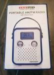 New Crosley Songbird Portable AM/FM Radio with Alarm Clock Blue Audio Ready